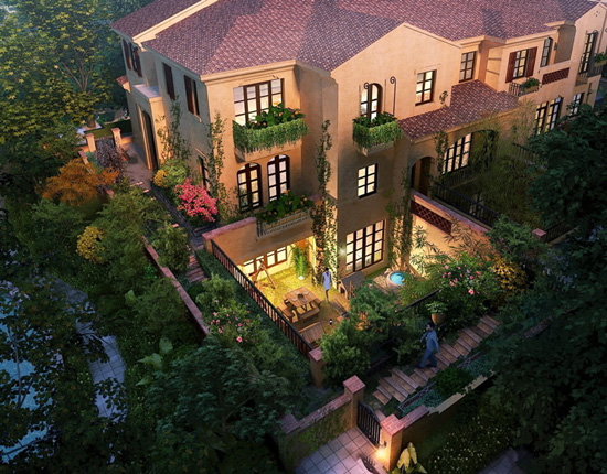 高大上的別墅庭院設計能不充滿愛嗎?