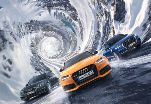 全景奧迪創意海報創作