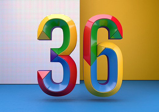 COLORFUL醒目時尚彩色數字字體設計